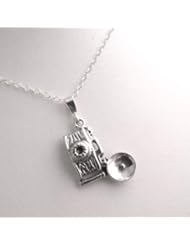 Vintage Camera Charm Necklace Sterling Silver Antique Style