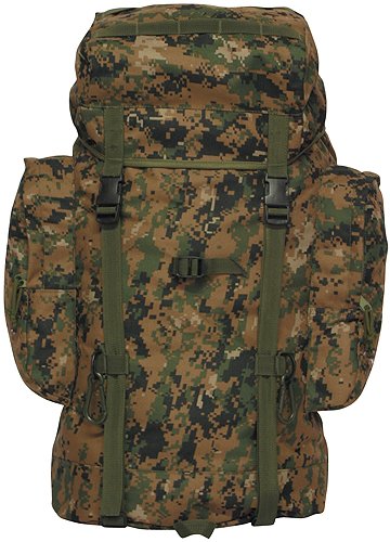 Nylon Rio Grande Hiking or School Backpack, 25 Liter - Unisex - Digital Woodland Camouflage