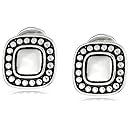 Napier "Well Suited" Silver-Tone Button Clip-On Earrings
