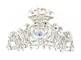 Hair Clip - H91 - Silver Tiara Style set with Swarovski (tm) Crystal Stones ~ Clear