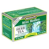 Bigelow Mint Medley Herbal Tea, Tea Bags, 20-Count Boxes (Pack of 12)