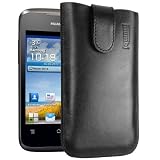 mumbi ECHT Ledertasche Huawei Ascend Y200 Tasche Leder Etui - Lasche mit R�ckzugfunktion Ausziehhilfevon "mumbi�"
