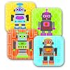 French Bull 8-Inch Melamine Plate, Robot Kids, Set of 4