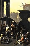 Art Poster, Dentist on Horseback Pulls Tooth in Town Square Before Onlookers - 18.75 x 27.5