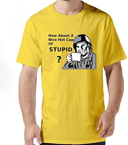ZYA6W Men About Nice Hot Cup STUPID Causal T Shirt Yellow M,Geek Tees