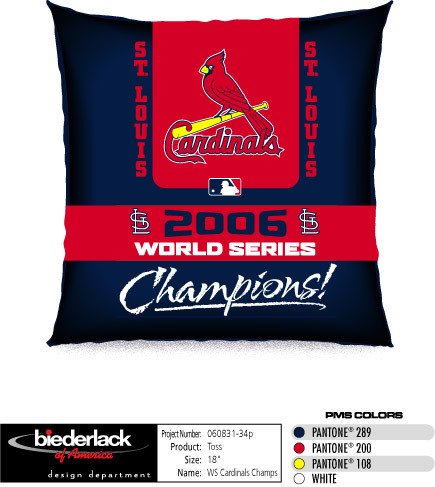 Buy 2006 World Series Champions St. Louis Cardinals Pillow - Major League Baseball (MLB) by Biederlack