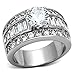 Bienna: 5.2ct Ice on Fire CZ 3 in 1 Stacked Bridal Wedding Ring Set 316 Steel, 3076A