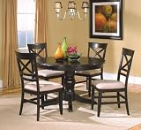 51RQc6EY6TL. SL160  5pcs X Cross Back Design Black Finish Round Dining Room Set