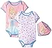 Disney Baby-Girls Cinderella Bodysuits and Bib, Pink, 3-6 Months (Pack of 3)