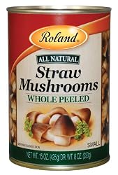Roland Peeled Straw Mushrooms, 15-Ounce Tins (Pack of 24)