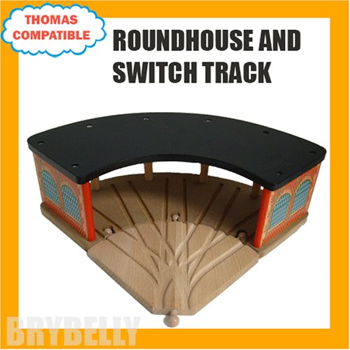 51RQnolzz1L Wooden Roundhouse & Switch Track Compatible with Thomas the Train Wooden Railway System