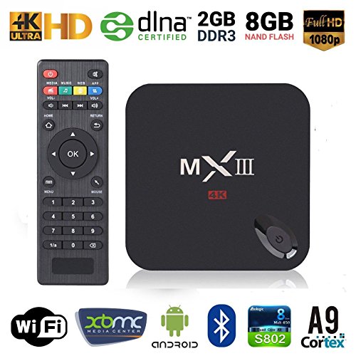 MXIII Android TV Box 4K 3D 2GB Ram 8GB Rom - Google Android 4.4.2 Quad Core TV Box XBMC Midnight HDMI--MX3 android tv box fully loaded kodi Android Smart TV Box Media Player - Internet 1080p WiFi