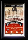 Autographed Bobby Hull & Johnny Bower Maple Leaf Gardens Final Enlarged Ticket