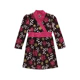 Tea Collection Long Sleeve Woodcut Banded Dress, Walnut 6-12 Months
