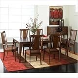 Cape Point 7 Piece Rectangle Dining Set in Dark Brown Cherry