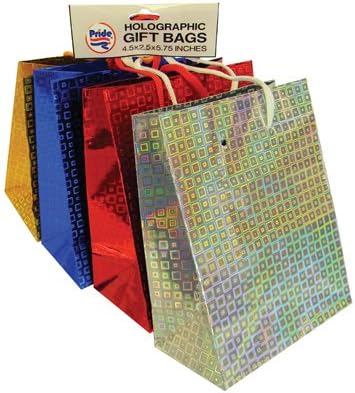 Priders 12 Pack Assorted Holographic Gift Bag Small 5.75 X 4.5 X 2.5"