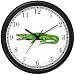 Alligator or Crocodile Animal Wall Clock by WatchBuddy Timepieces (Hunter Green Frame)