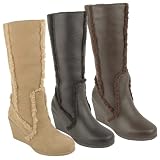 Bearpaw Luna Sheepskin & Leather Wedge Women's Boot- Style 651