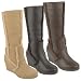 Bearpaw Luna Sheepskin & Leather Wedge Women's Boot- Style 651