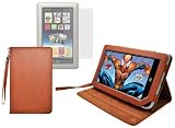 CrazyOnDigital Stand Leather Case with Screen Protector For Barnes and Noble Nook Tablet (Brown). CrazyOnDigital Retail Package Picture