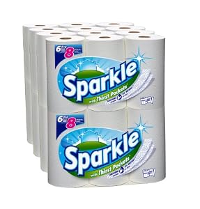 Sparkle Paper Towel Rolls, Big, Pick-A-Size, White, 24 Count