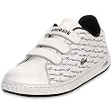 LACOSTE Kids' Carnaby Repeat Gator Shoe, White/Black
