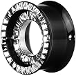 7/8" Black Titanium Clear CZ Double Row Screw Fit Tunnel