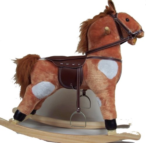 Childrens Toyshop  Third Party New : Junior Plush Rocking Horse (Cream / Brown)