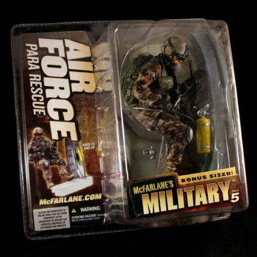 AIR FORCE PARA RESCUE McFarlane's Military Series 5 Action Figure & Bonus Sized Display