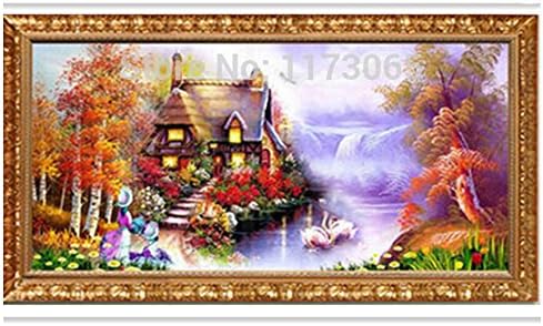 Needlework DIY DMC Cross stitch,unfinished Sets For Embroidery kits garden house scene pattern enoughthread factory wholesale