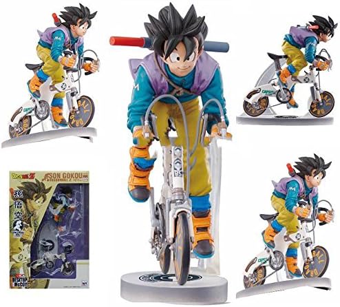 Anime Dragon Ball Z Sun Gokou Riding Bicycle Desktop Real McCOY Series 02 Action Figure Collectible Toy DBFG147