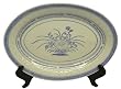 Blue and white rice pattern oval platter serving tray - 16", porcelain