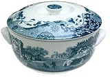 Spode Blue Italian Earthenware 8-Cup Round Covered Deep Dish