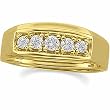 14K Yellow Gold Diamond Wedding Band Duo - Lady's Ring - 0.25 Ct.