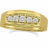14K Yellow Gold Diamond Wedding Band Duo - Lady's Ring - 0.25 Ct.