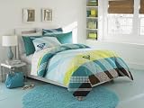 Girls Roxy Teen Aqua Teal Lime Stripe Bed in a Bag