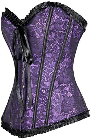 Affelia Women's Perfect Fit Workout Waist Training Cincher and Body Shaper Corset Color Purple Size L