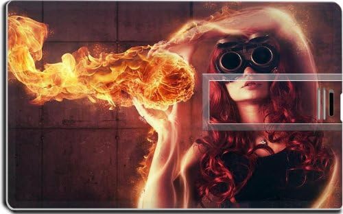 Fire Steampunk Glasses Goggles Girl 16G USB Flash Drive 2.0 Memory Stick MSD USB Credit Card Size Customized Support Services Ready Windows Mac Storage External