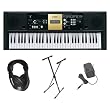 Yamaha YPT-220 61 Key Personal Keyboard with AC Adapter, Deluxe Keyboard Stand and Professional Headphones