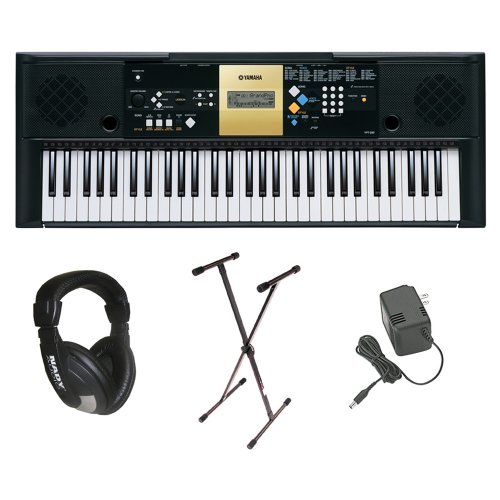 Yamaha YPT-220 61 Key Personal Keyboard with AC Adapter, Deluxe