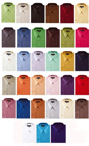 Men's Solid Color Cotton Blend Dress Shirt