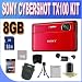 Sony Cyber-Shot DSC-TX100V 16.2 MP Exmor R CMOS Digital Still Camera with 3.5-inch OLED Touchscreen, 3D Sweep Panorama and Full HD 1080/60p Video (Red)+ 8GB SDHC Memory + Extra Extended Life Battery + SDHC Card Reader + Memory Card Wallet + Shock Proof Case w/Strap + MicroFiber Cleaning Cloth + Mini Tripod + Accessory Saver Bundle!