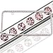 Swarovski Car Truck SUV Chrome License Plate Frame - 125 Pink Crystals