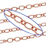 Copper Plated Brass 5mm X 7mm Long & Short Chain - By The Foot