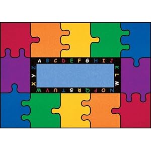 Learning Carpets ABC Rainbow Puzzle Rug - Rectangular Large by 