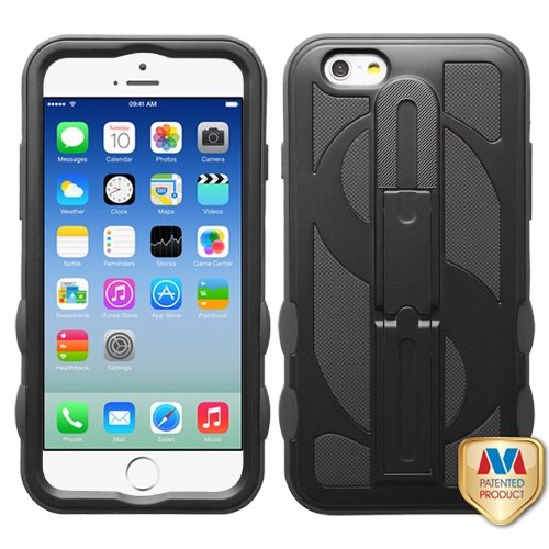 Cell Accessories For Less (TM) Apple iPhone 6 (4.7) Hard Black Dollar Hybrid Case Cover Stand + Bundle (Stylus & Micro Cleaning Cloth) - By TheTargetBuys