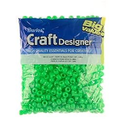 Pony Beads, Lime OP, 6 x 9mm, 720pc Pkg