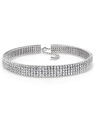 Bling Jewelry 4 Row Cubic Zirconia Bridal Choker Necklace