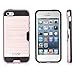 iPhone 5S, iPhone 5, Dual-layer Heavy Duty Matte Rugged Protective Cover Case with Credit Card Slot Holder for Apple iPhone 5 iPhone 5S by Cazle (Rose Gold)