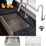 Ticor Stainless Steel Kitchen Sink and Brushed Nickel Faucet Combo